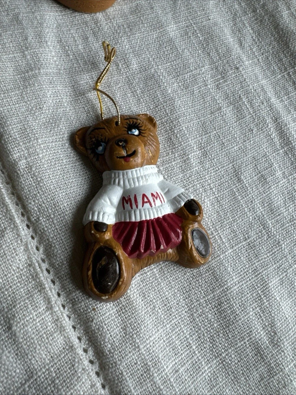 Vintage Ohio Christmas Ornament Bundle 2 Pcs Miami University & Glendale